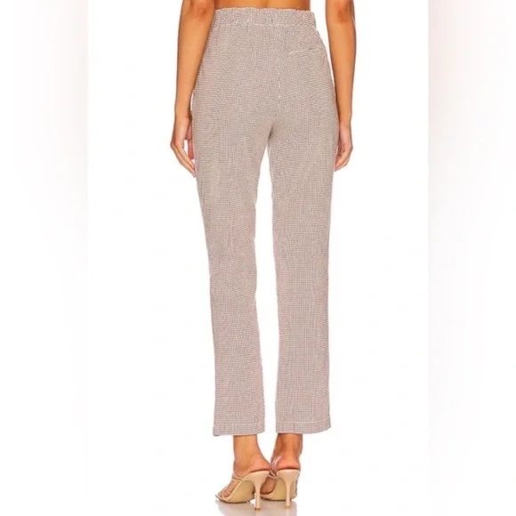 FREE PEOPLE Kate Plaid Straight Leg Pant in Brown & White in Size Small - Picture 5 of 8